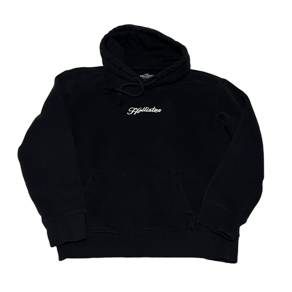 Hollister Women’s Black Hooded Logo Sweatshirt Pullover Long Sleeve Extra Small - Picture 1 of 7